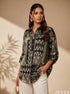 Artful Drape: Tapestry Print Chiffon Top 83871