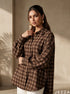 Soft Structure: Blurred Plaid Knee Top 87022