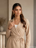 Sandstone Ease: Beige Midi Top 78032