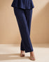 Navy Essential: Poly Cotton Ankle Pants 88091