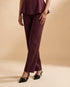 Maroon Essential: Poly Cotton Ankle Pants 88093
