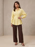 Sunlit Ease: Yellow Cotton Hip Top 87071
