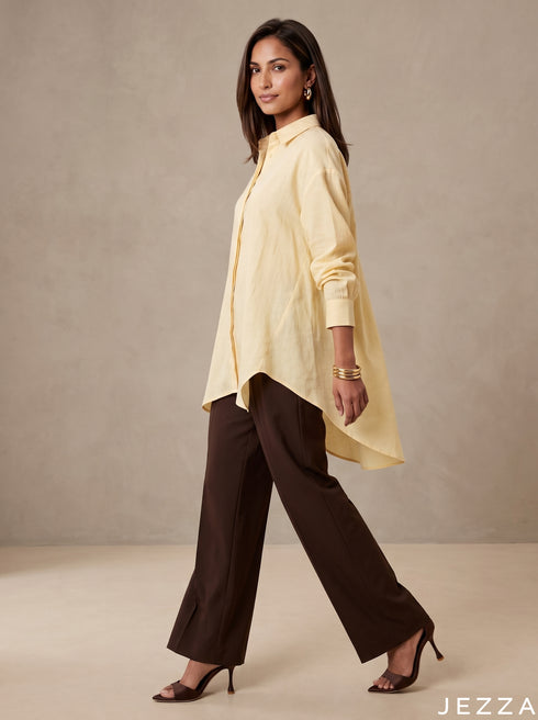 Soft Neutral: Cream Slub Polyester Hip Top 87161