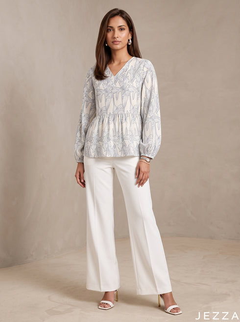 Botanic Drift: Floral Rayon Hip Top 86701