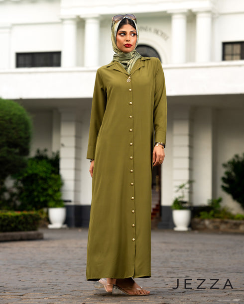 Polyester Dress with Long Placket 56951