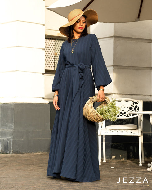 Cotton Dress with Puffed Sleeves 63051