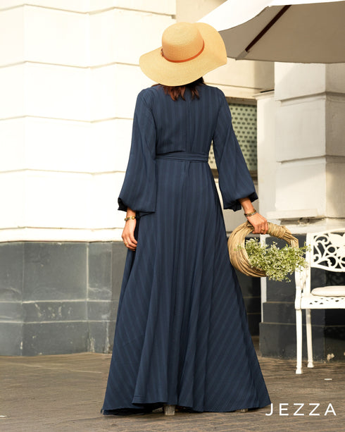 Cotton Dress with Puffed Sleeves 63051