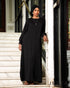 Black Satin-Textured Long Dress 62942