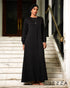 Black Satin-Textured Long Dress 62942