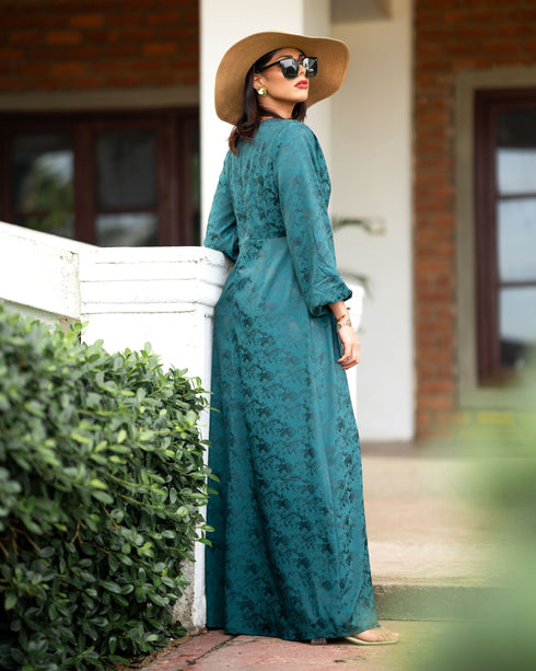 Brocade Satin Ankle-Length Dress 60411