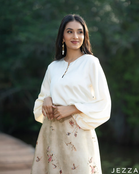 Autumn Radiance: Sequined Cotton & Satin Set 8490/83181