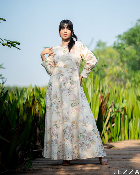 Pure Light: Beaded Long Sleeve Dress 84221