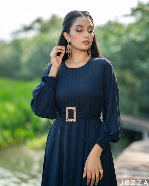 Midnight Grace: Crepe Satin Y/A Dress 79442