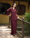 Burgundy Breeze: Pleated Chiffon Co-Ord Set 81071/82711
