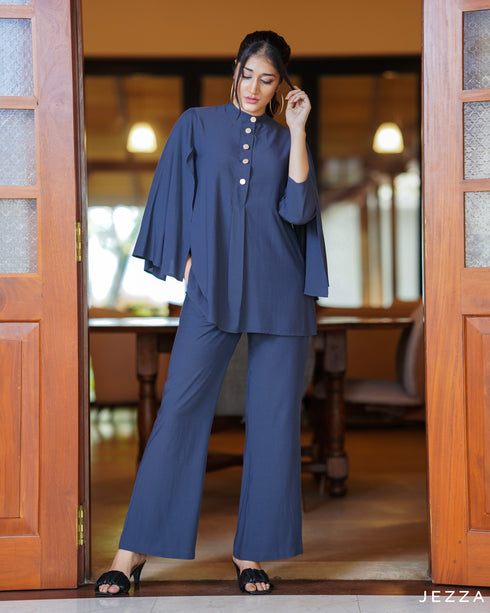 Top with Decorative Sleeve & Matching Pant Set 56562/57622