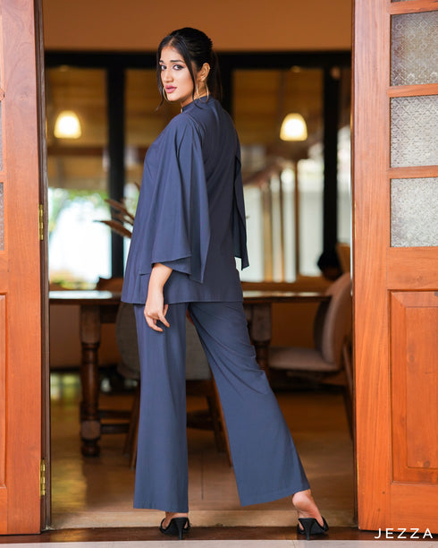 Top with Decorative Sleeve & Matching Pant Set 56562/57622