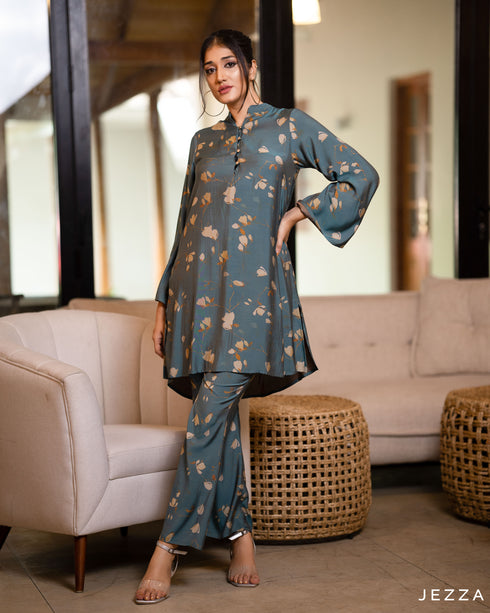 Printed Polyester Top & Pant Set 57241/57271