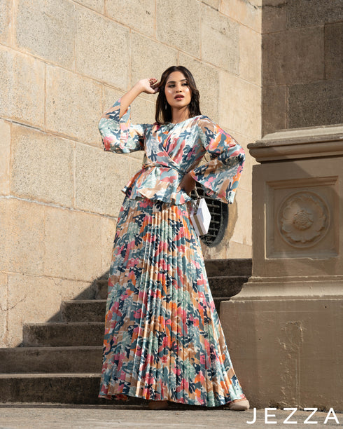 Serene Charm: Satin Co-Ord Set 73351