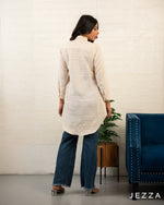 Load image into Gallery viewer, Cotton-Blend Long Sleeve Tunic Top – Above Knee Length 71581