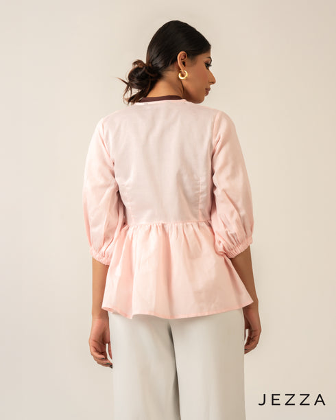 Effortless Charm: Cotton Tie-Front Top 68131