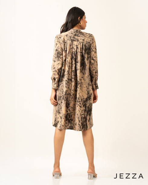 Polyester Button-Down Knee Top-Dress 71591