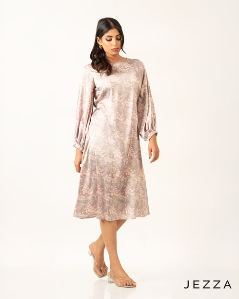 Elegant Flow: Satin Below Knee Dress Top 72131