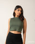 Sleek Sleeveless Stretch Crop Top 70743