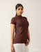 Sleek Layer: Hickory Brown High-Neck Inner Top 70791