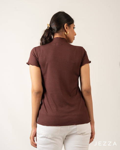 Stretch Fit Short Sleeve Hip-Length Top 70791