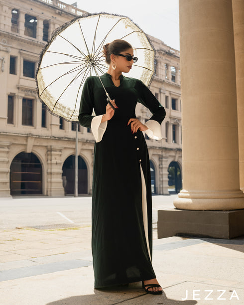 Color-Block Ankle Length Dress 64071