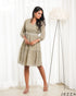 Polka Bloom: Green Chiffon Dress 86781