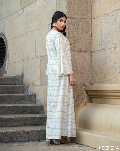 Sparkling Geometry: Stone-Embellished A-Line Dress 79271