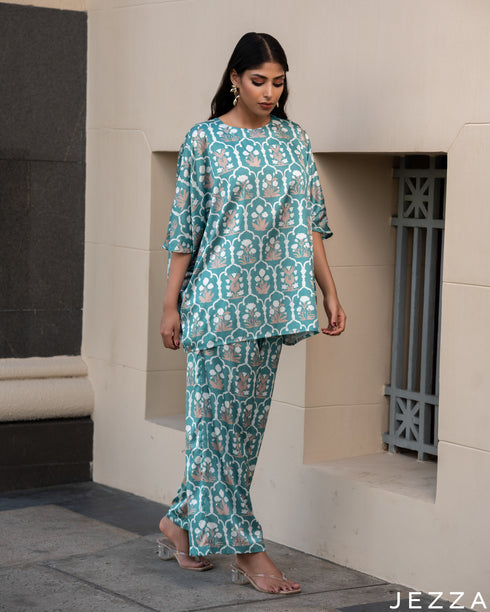 Refined Flow: Satin Motif Co-Ord Set 71001/73021