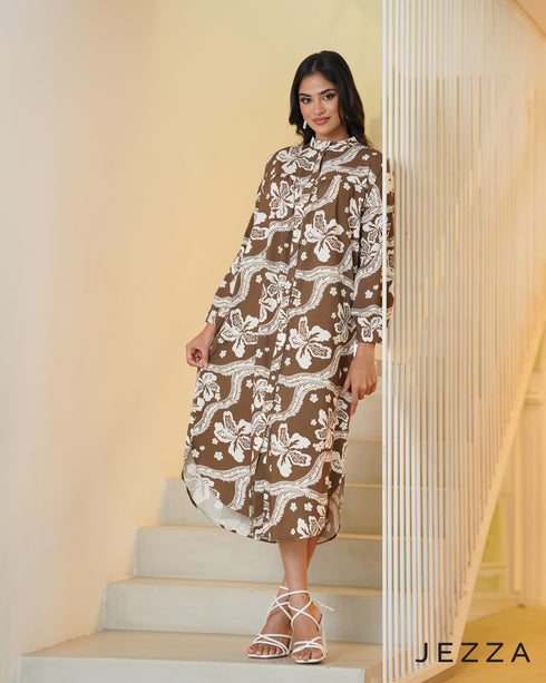 Poly-Cotton Midi Dress-Top 68371