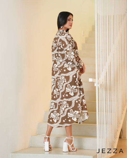 Poly-Cotton Midi Dress-Top 68371