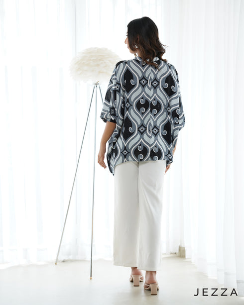 Crinkle Satin Brocade Kaftan Top 68391