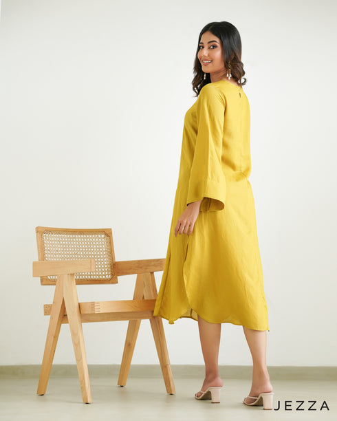 Gathered Grace Cotton Dress-Top 66771