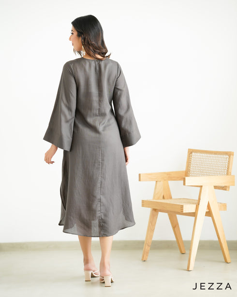 Gathered Grace Cotton Dress-Top 66772