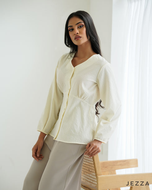 Popcorn Texture Gathered Top 68051