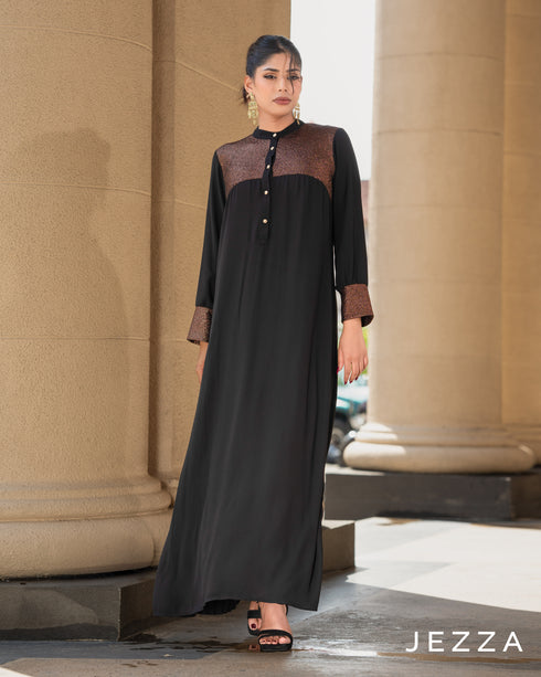 A-Line Dress with Pleated Back Panel 63431