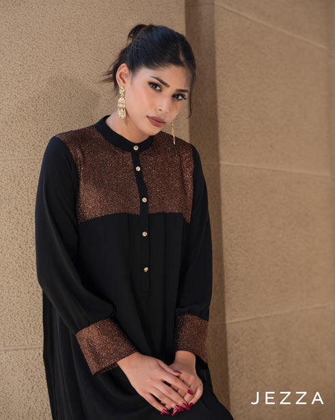 A-Line Dress with Pleated Back Panel 63431