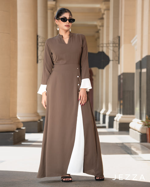 Color-Block Ankle Length Dress 66021