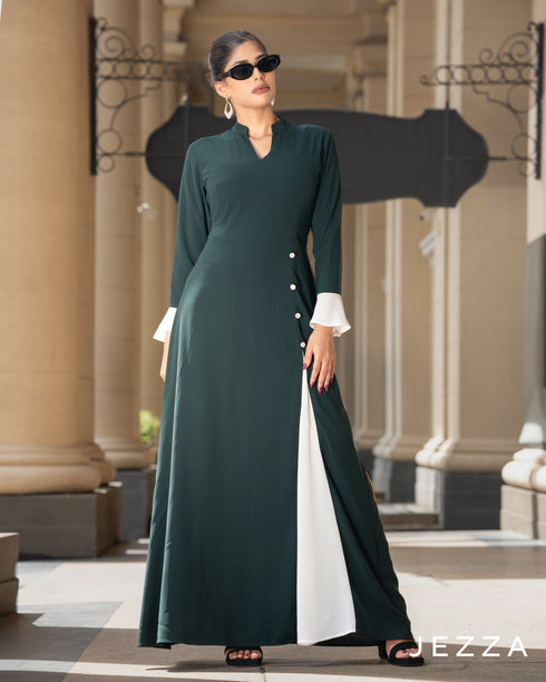 Color-Block Ankle Length Dress 64071