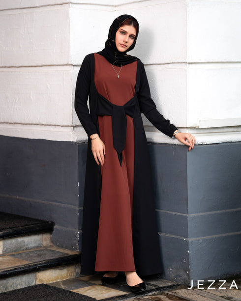 A-Line Dress with Color Block Detail 60752