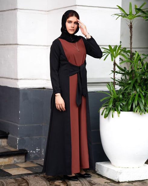 A-Line Dress with Color Block Detail 60752