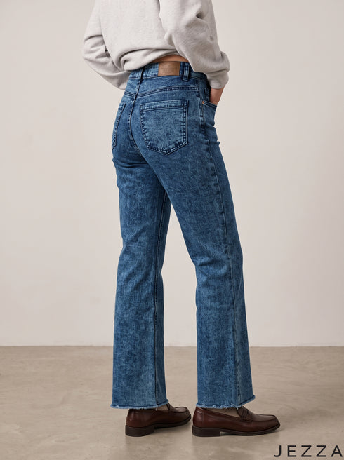 Retro Fade: Acid Blue Bootcut Denim Jeans DL-244 A