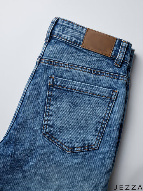 Retro Fade: Acid Blue Bootcut Denim Jeans DL-244 A