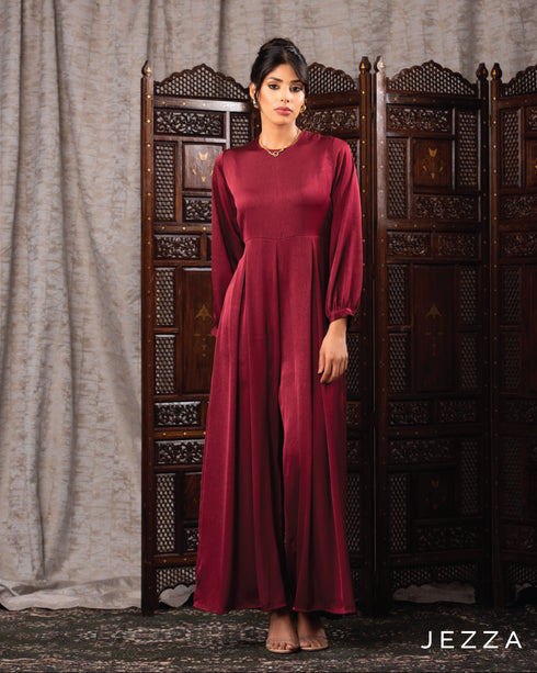 Belted Crush Satin Jumpsuit 62511