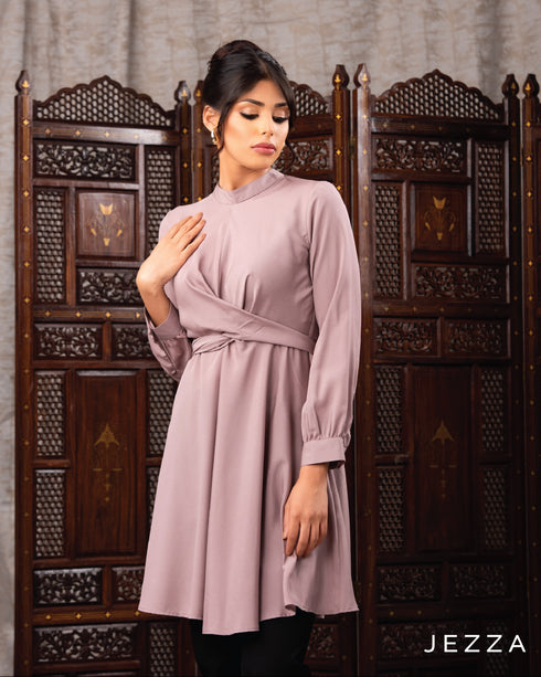 Mandarin Collar Tie-Front Top 62322