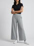 Grey Ease: Relaxed Knit Ankle Pants 82413